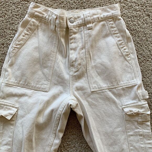 PacSun cargo pants cream skate work pants size 26 - Picture 3 of 6